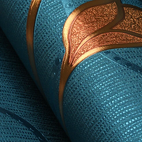 Современные Роскошные Синие фоновые обои цветочные для стен гостиной спальни