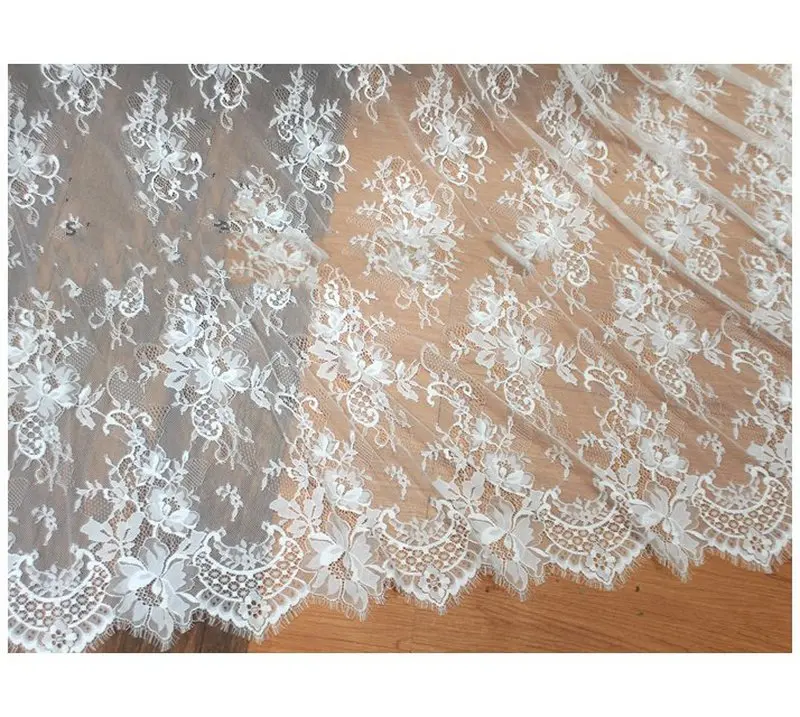 

GLace 3M/Lot African French Lace Fabric High Quality 2018 Eyelash Lace Fabric Diy Wedding Dress Home Textile FabricTX574