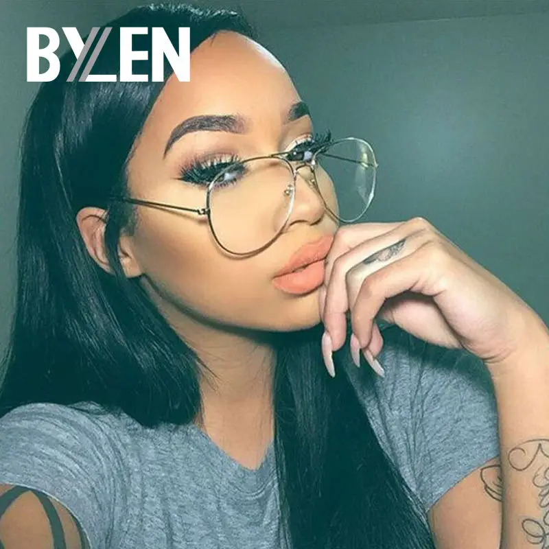 Модные винтажные металлические двухлучевые очки женские оптические оправа для