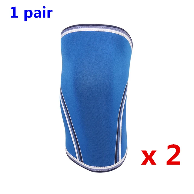 1 pair Blue 7 мм компрессионные наколенники гетры для тяжелой атлетики для бега Powerlifting наколенники гетры для фитнеса наколенники Поддержка для спортзала - Цвет: 1 pair Blue