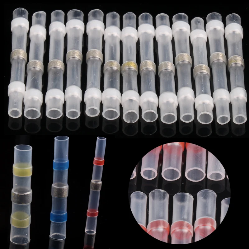 100 шт. водонепроницаемые термоусадочные стыковые соединители для