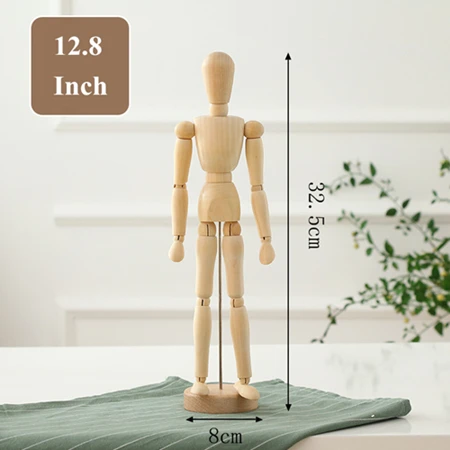 12.8 Inch Wood Man VILEAD 8 размер деревянный ручной деревянный человек Фигурки Вращающийся шарнир ручная модель манекен художник миниатюры деревянные украшения домашний декор - Цвет: 12.8 Inch Wood Man