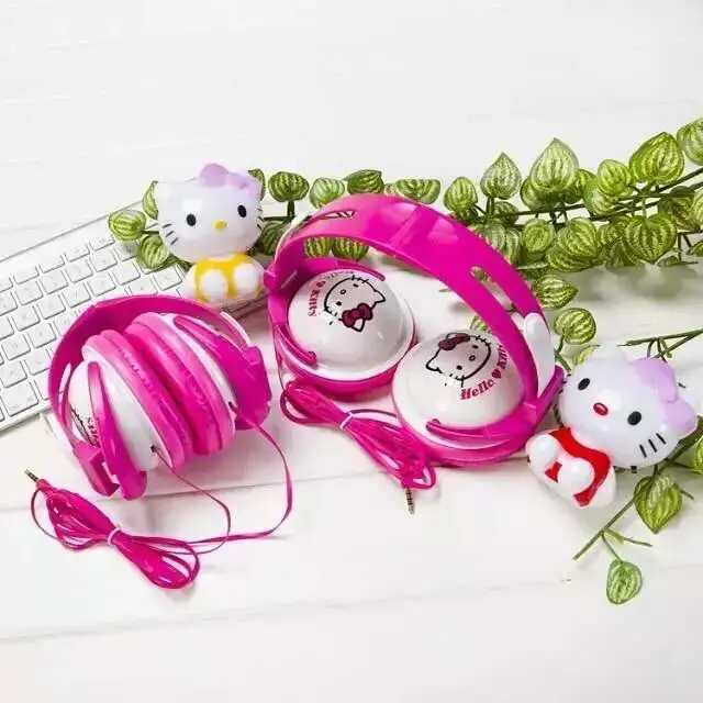 Милая мультяшная котенка 3 5 мм стерео мега бас головная повязка наушники