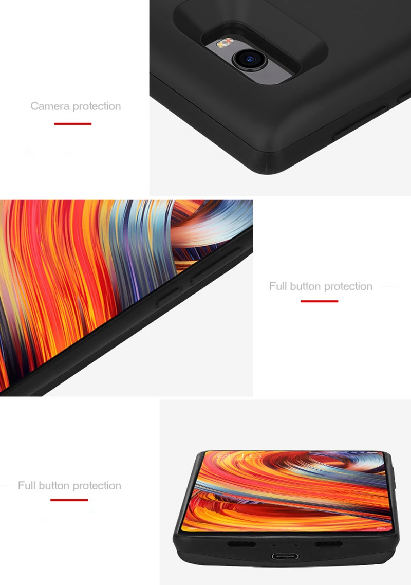 6000 мАч портативный резервный аккумулятор для зарядки Xiaomi MIX 2 Capa внешний аккумулятор чехол для зарядного устройства для Xiaomi MIX 2