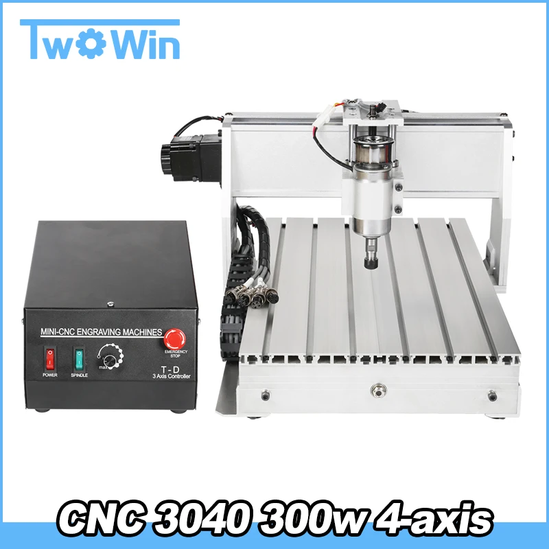 CNC 3040 T-D 4 оси ЧПУ гравер болт с резьбой фрезерный сверление гравировальный станок Mimi ЧПУ 3040 300W