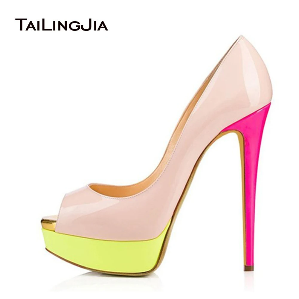 

Peep Toe Ultra High Heels Women Platform Pumps Sexy Stripper Shoes Woman 2022 Stiletto Heel Platforms Plus Size Ladies Footwear