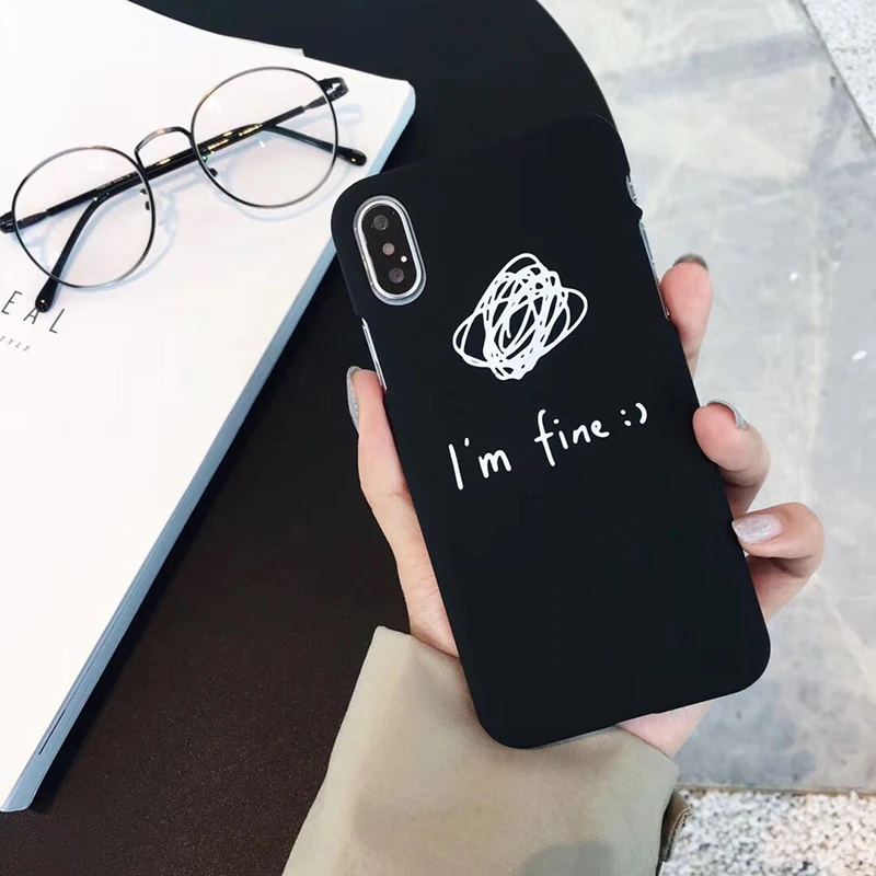 Чехол для телефона с абстрактным рисунком iphone X чехол надписью I'm Fine