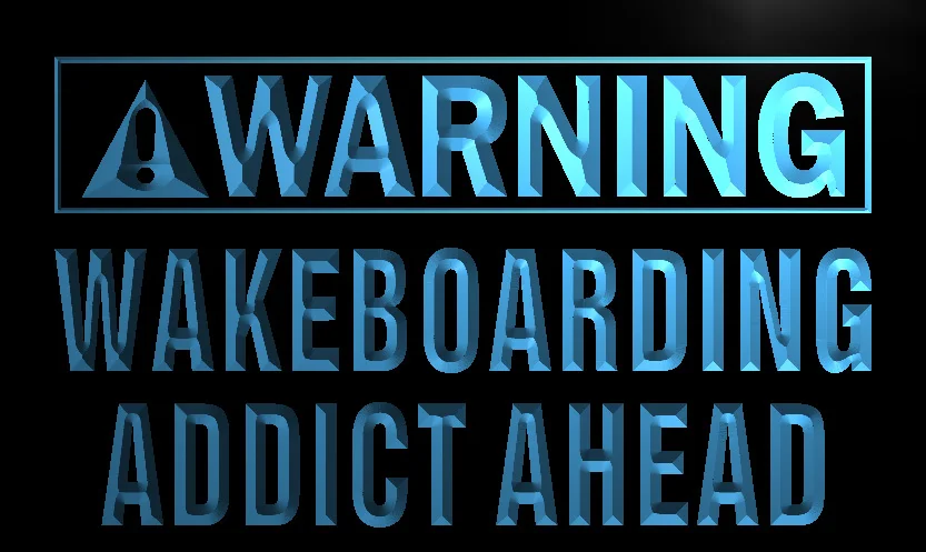 LZ086- Warning Wakeboard Addicted Ahead Led Light Sign | Дом и сад