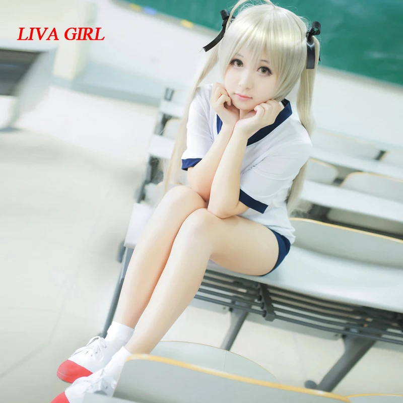 

Japanese Anime In solitude Kasugano Sora School Girl Sportwear Bloomers Secret Service Cosplay JK Uniform Gym Suit Cosplay Suit