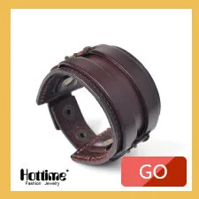 Hottime Для мужчин браслет Повседневное Новая мода Пояса из натуральной кожи Браслеты Многослойные браслет Великобритании Стиль Мужская Панк ювелирные изделия