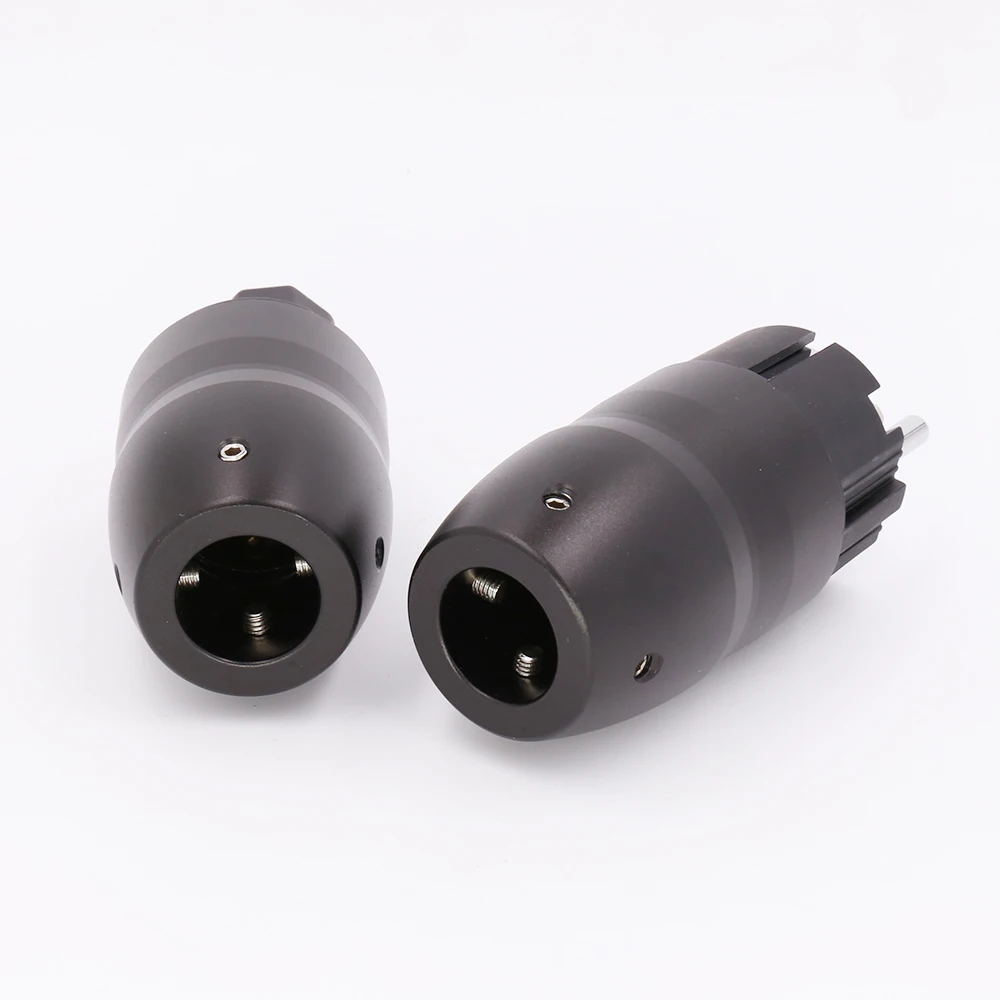 Черное алюминиевое родиевое покрытие hifi IEC Женский Разъем EU Schuko Power Plug для сделай