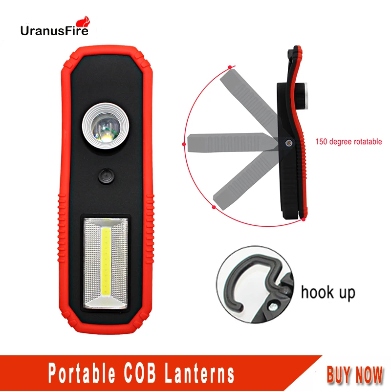 5 шт. Рабочий фонарь Uranusfire COB для кемпинга прожексветильник осмотра ручной T6