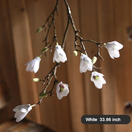 white Xuanxiaotong 1 шт. 90 см гигантская Магнолия Искусственные ветви для украшения свадьбы Искусственные цветы Орхидея Флорес стол домашний декор - Цвет: white