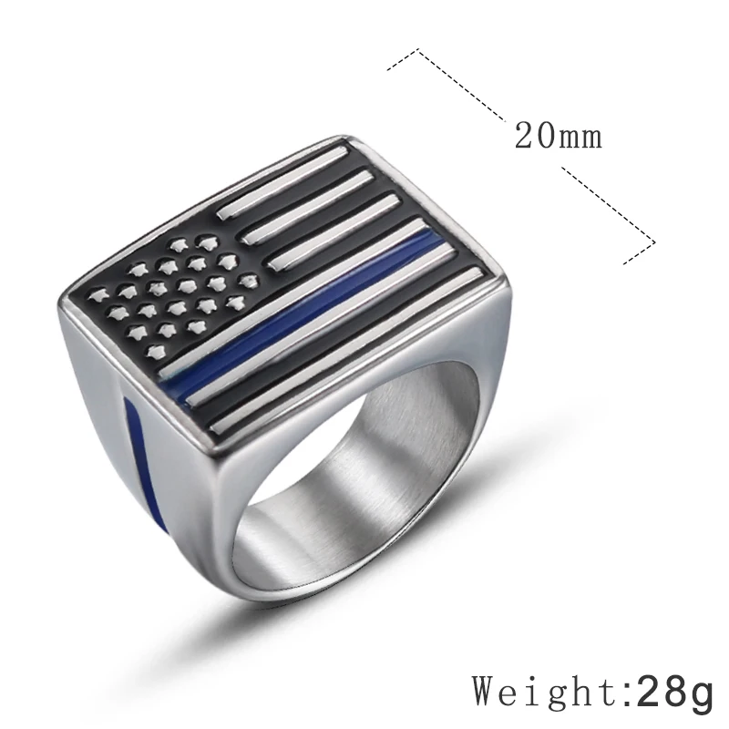 Fashion personality tide male American flag pattern stainless steel ring Vintage punk men casting jewelry wholesale | Украшения и