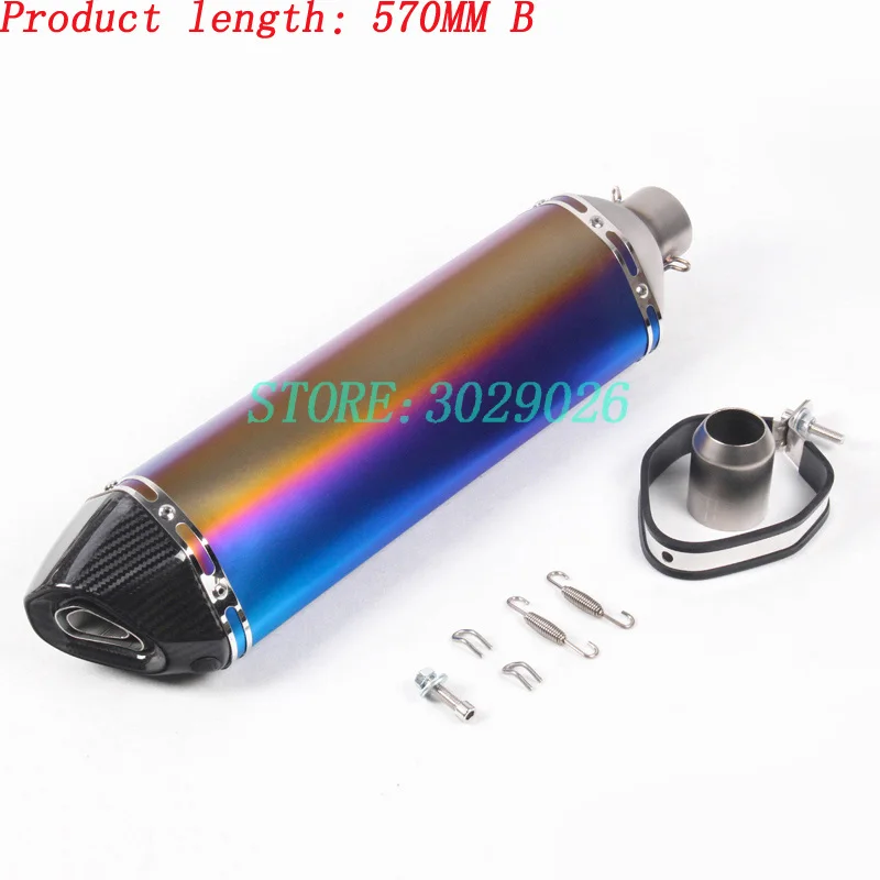 57CM 47CM Universal Carbon Fibe Motorcycle Exhaust Pipe Muffler System Racing Escape Moto ATV Scooter KTM For nmax155 er6n FZ6 | Автомобили