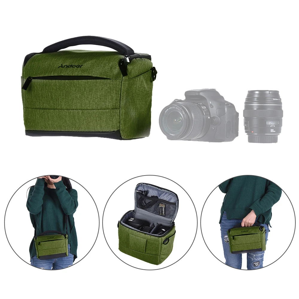 Andoer кубовидная DSLR камера сумка для камеры 1 камера 2 объектив для Canon Nikon sony FujiFilm Olympus