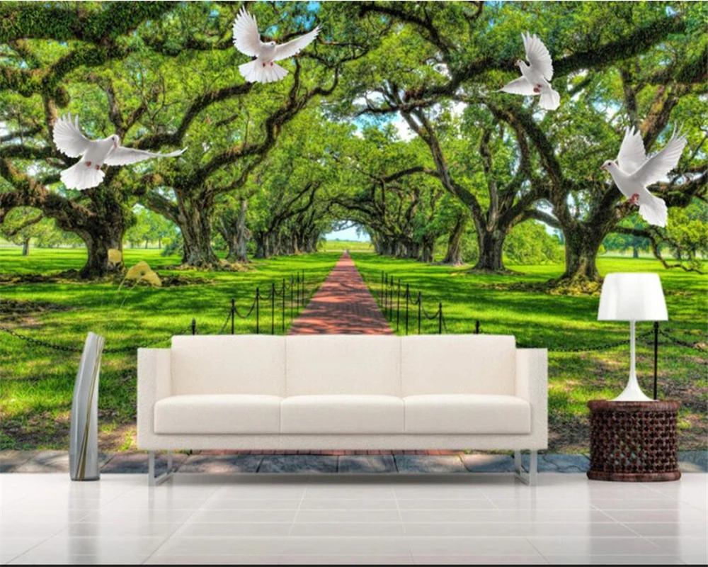 

3D wallpaper Nature Scenery Grove Pigeon House Decorated Background Photo Wallpaper papel de parede para quarto Beibehang