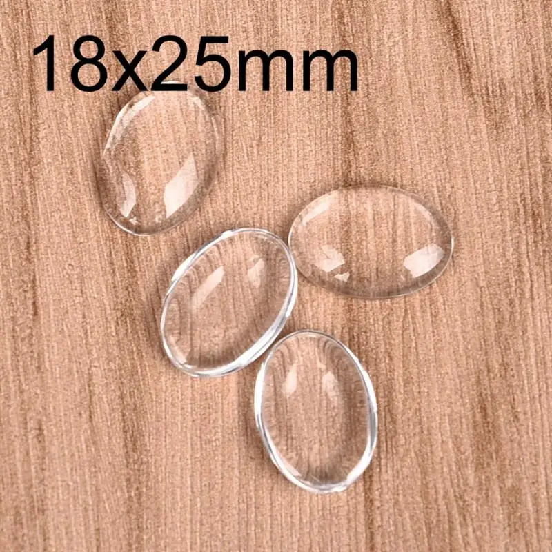 20 шт./компл. Fit 18x25 мм межразмерные стеклянные прозрачные Овальные Кабошоны с плоской обратной стороной для Подвеска для изготовления ожерелья Фурнитура DIY компонент