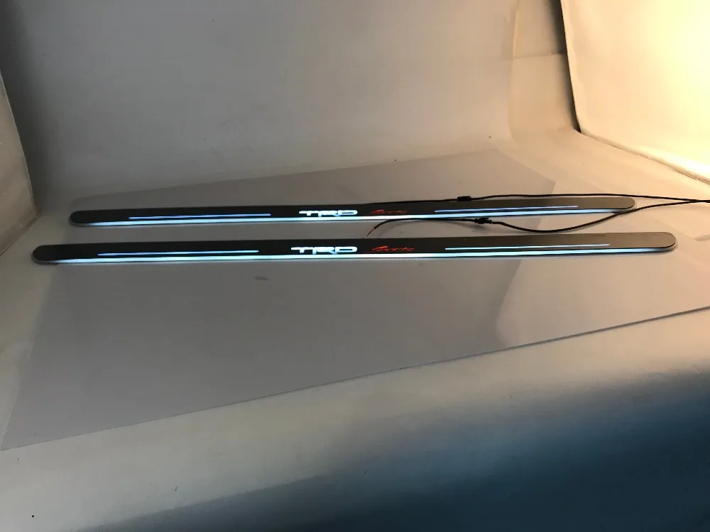 RQXR led движущиеся двери scuff для toyota tundra trd sport coupe динамический порог пластина плоский накладной поток/фиксированный свет, 2 шт