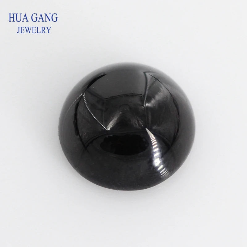 

Black Round Shape Cabochon Cut Flat Bottom Loose Glass Stone Synthetic Gems For Jewlry Size 8mm Free Shipping