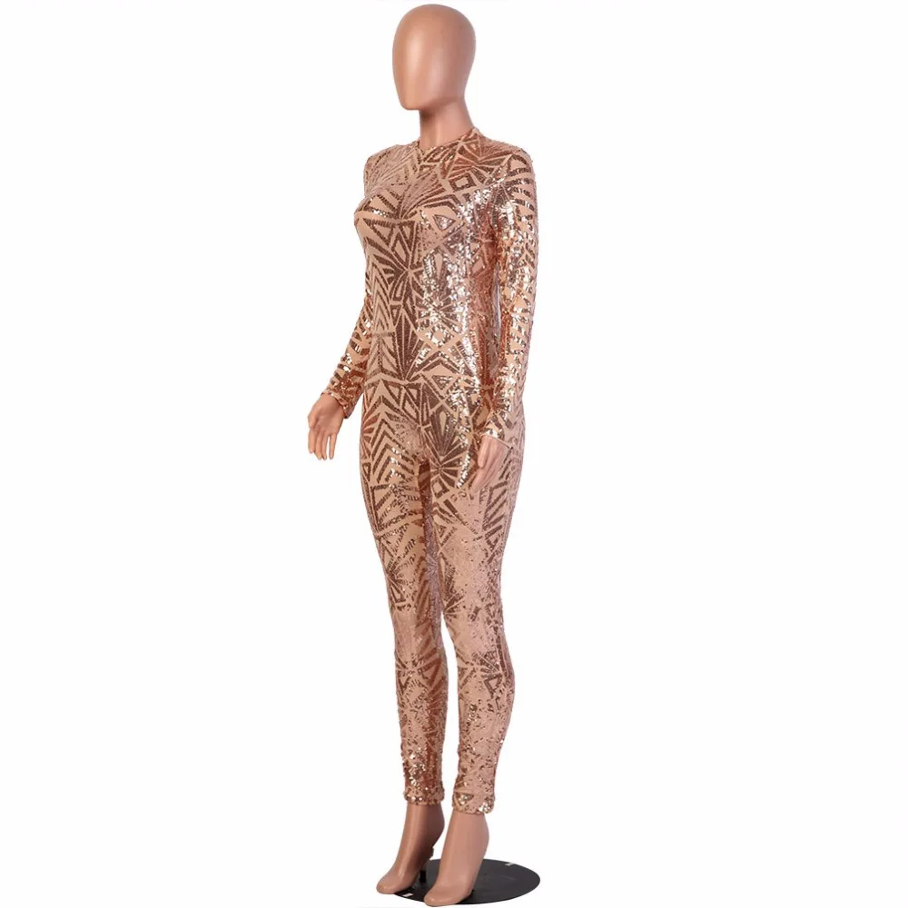 Новый комбинезон Для Женщин Сексуальный Геометрический Облегающий в блестках с