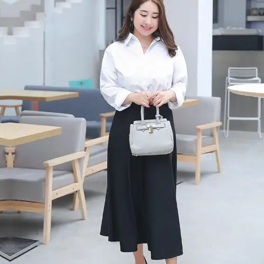 Женская винтажная юбка Clobee Элегантная черная с высокой талией плиссированная