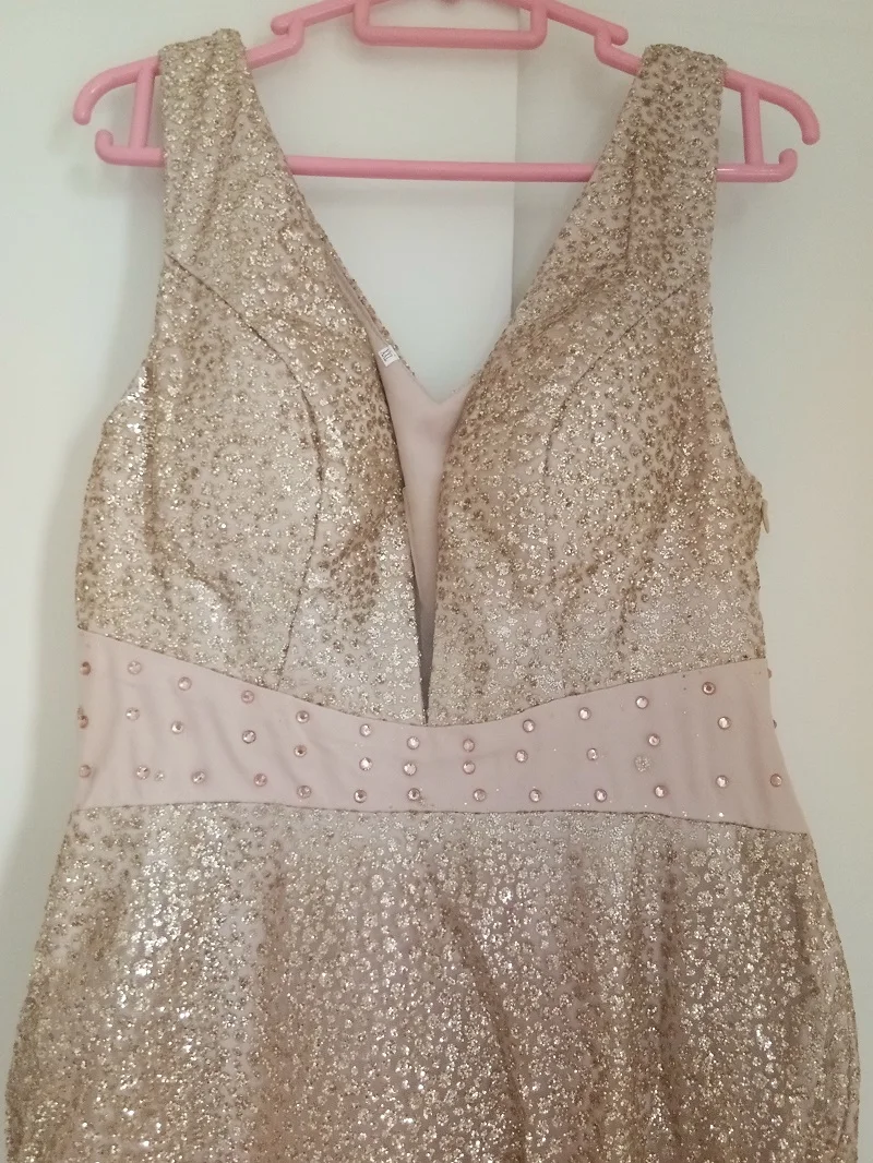 Женское благородное Золотое вечернее платье сексуальные платья вилки на