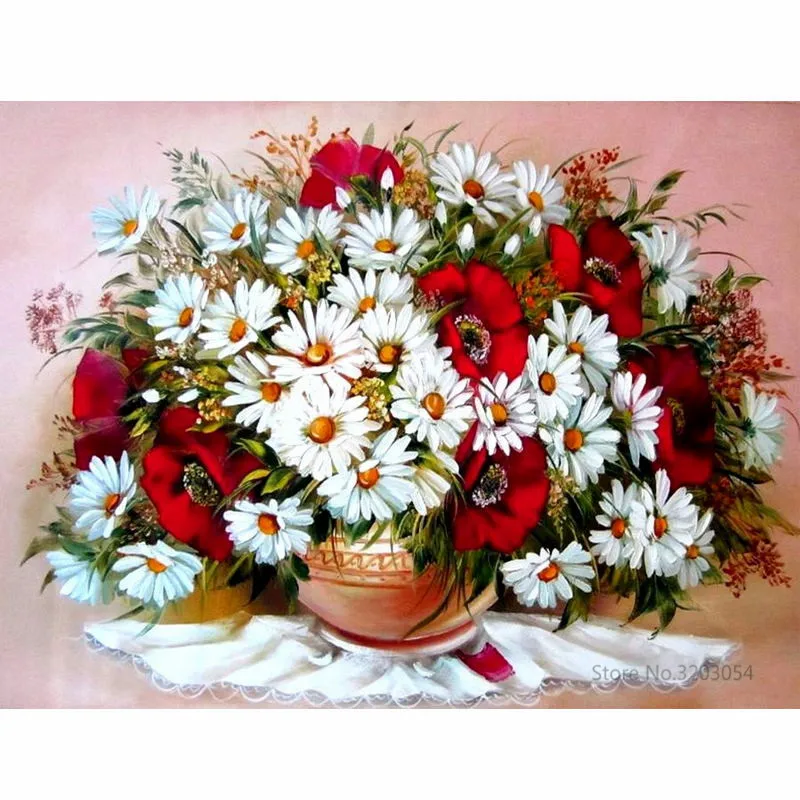 CHUNXIA в рамке DIY живопись по номерам красочное Рисование акриловыми красками Цветок Современная картина домашний декор для гостиной 40x50 см RA3317
