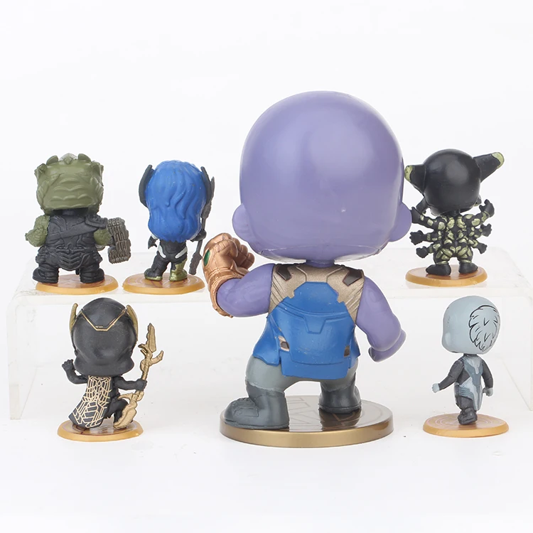 6 шт./компл. Marvel Thanos &amp Corvus Glaive Proxima Midnight Ebony Maw супергигантский черный гном милая