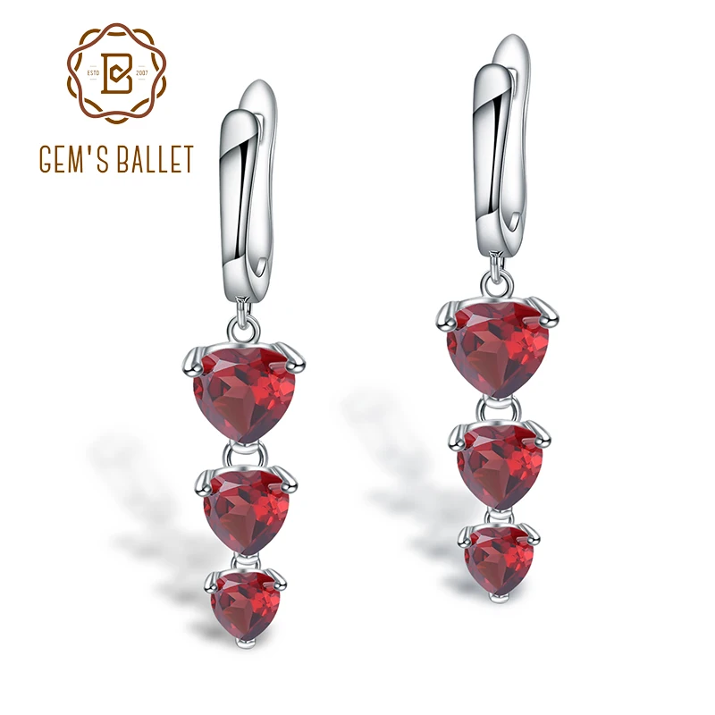 

Серьги-подвески женские из серебра 925 пробы с сердечками