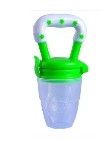 green M Fruta emzik Baby Соска для кормления nibbler chupeta alimentadora Ниблер для кормления силиконовая кормушка Кормление фруктового сока chupeta para - Цвет: green M