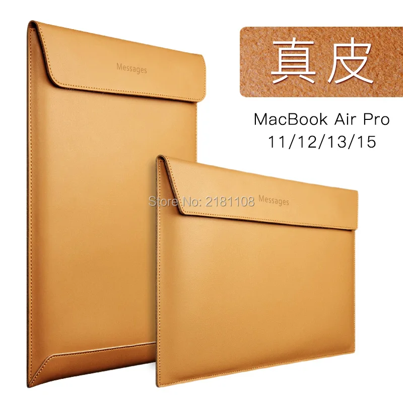 Ультратонкий чехол конверт из натуральной кожи для MacBook Air 11 дюймов 12 13 15 Pro Retina|sleeve