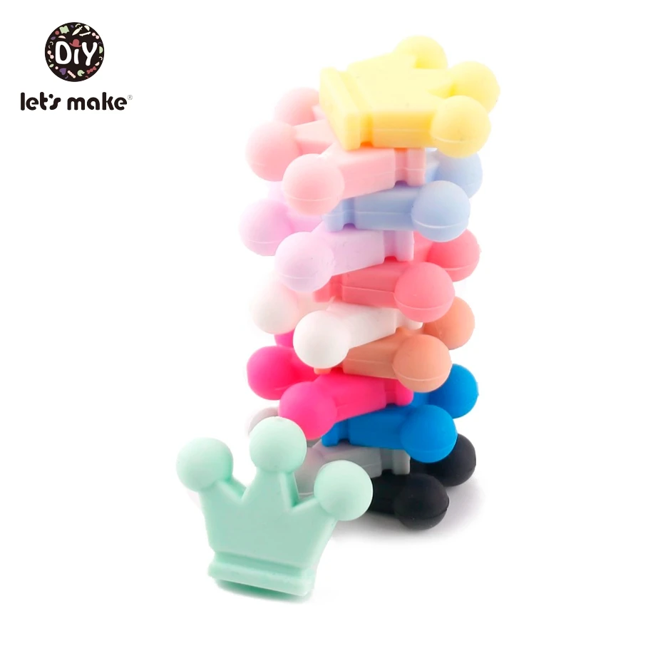 

Let's make Baby Teether Silicone Candy Crown 20PC Unfinished Silicone Crown Materials Nursing Teether Pendants Crafts Charms