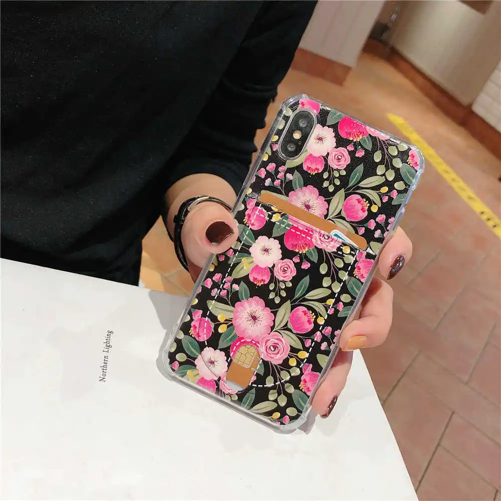 Для Iphone 8 8plus X XR XS Max Модный чехол для 6 6S 3D рельефный ТПУ 7 7Plus держатель кредитных