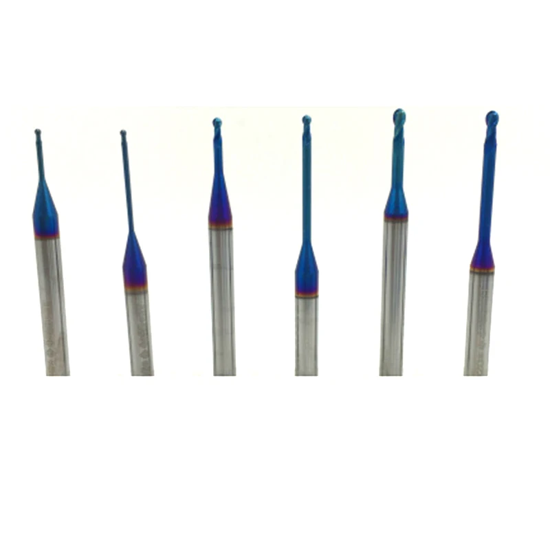 2 бороздочная R0.5 R0.75 R1 R1.5 HRC60 карбида вольфрама с покрытием Алюминий длинная шея