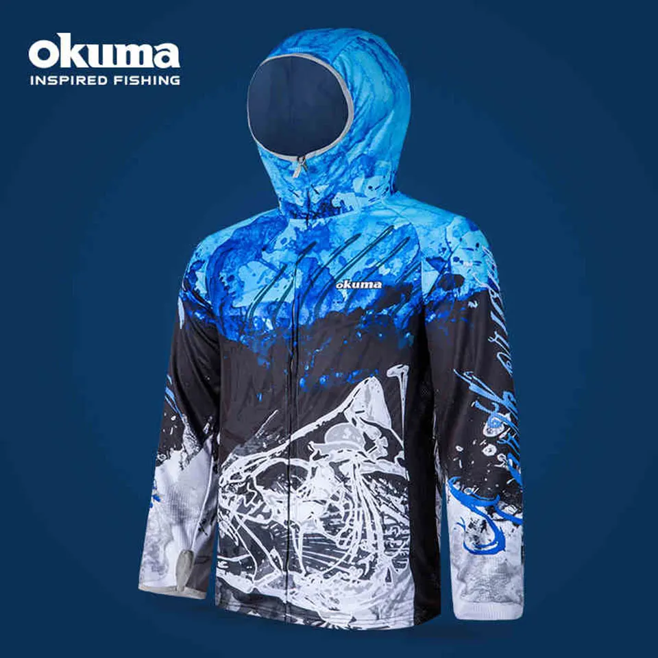 Одежда для рыбалки Okuma летняя быстросохнущая УФ ткань уличная рыболовная рубашка