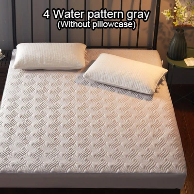 4-Water-pattern-gray Матрас защитный чехол для кровати мочалка анти-клещи шлифовальная ткань кровать матрас покрытие коврик протектор sueding мягкая Нескользящая кровать - Цвет: 4-Water-pattern-gray