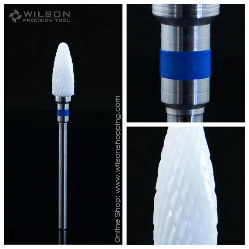 Форма пули-средняя-белая керамика- (6400501) -керамическое сверло для ногтей WILSON и