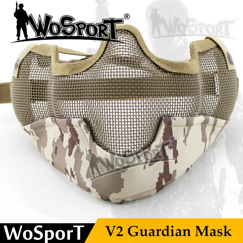 

WOSPORT Пейнтбол Маска Тактический V2 Guardian из металла Сталь сетка камуфляж маска для военно-airsoft съемки рогатки