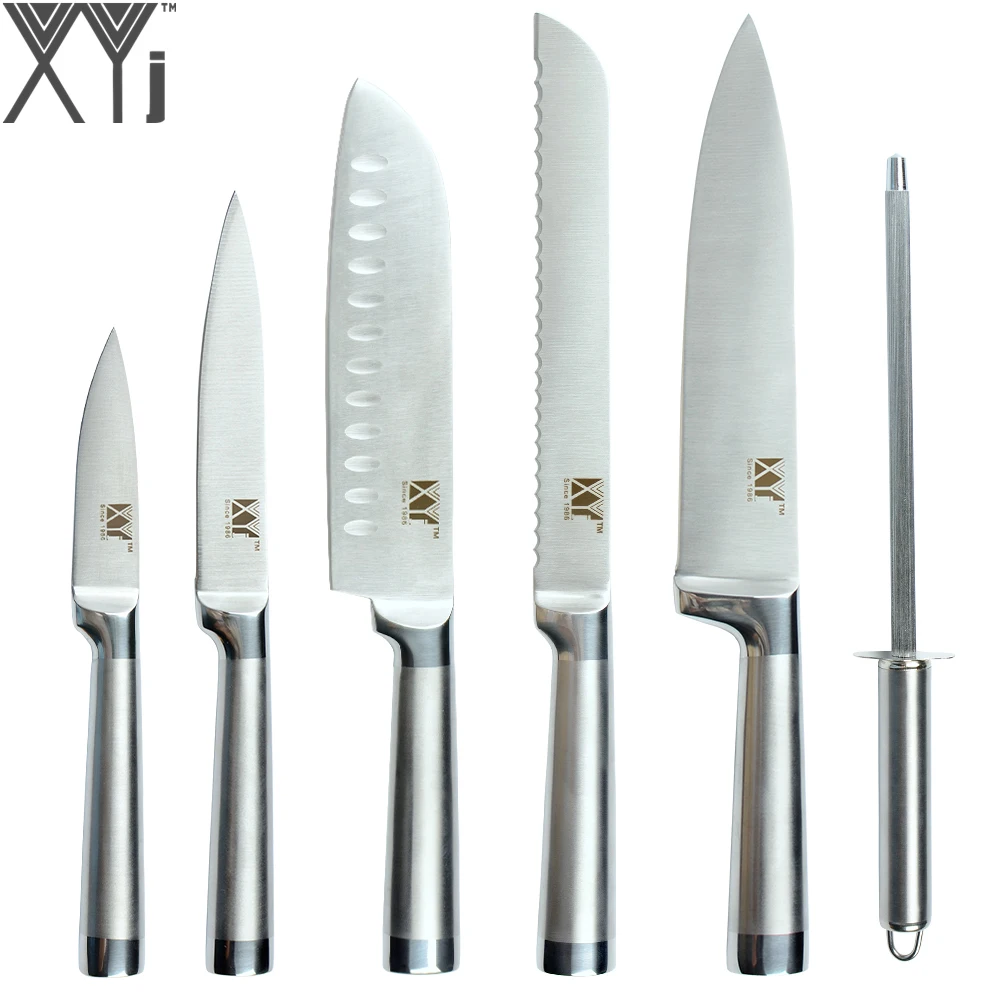 XYj 6 шт. кухонная утварь 3 5 &quot5&quot 7 &quot8&quot 8 кухонный нож бесшовные сварочные ножи из