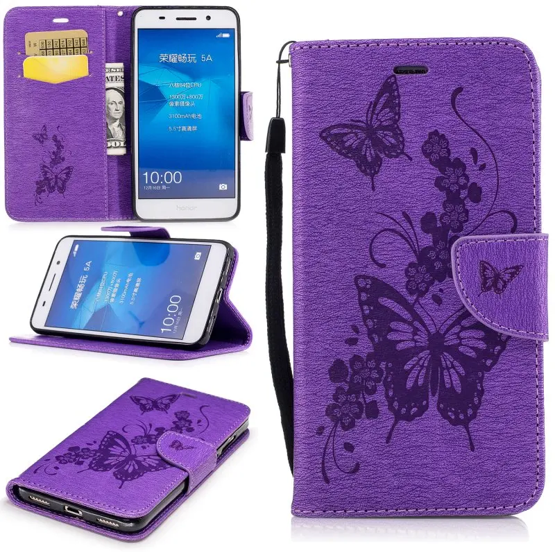 Hoesje Capinha Para Для Huawei Y6 II Y5 ll 2 Y6II Y5II компактный чехол Кожаный чехол-бумажник с