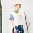 Женские рубашки-поло с изящной вышивкой клубники; Модный цвет; Короткий рукав; Повседневный элегантный дизайн; Новинка лета 2017