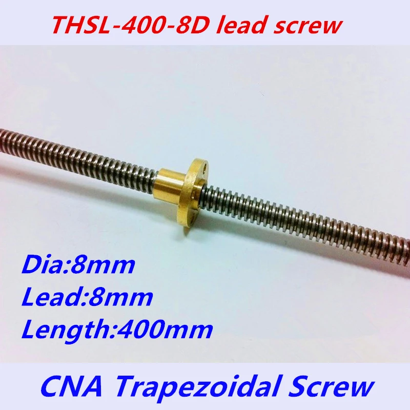 RepRap 3d принтер THSL-400-8D Т-образного шагового двигателя свинцовый винт диаметром 8 мм резьба 8 мм Длина 400 мм с медной гайкой