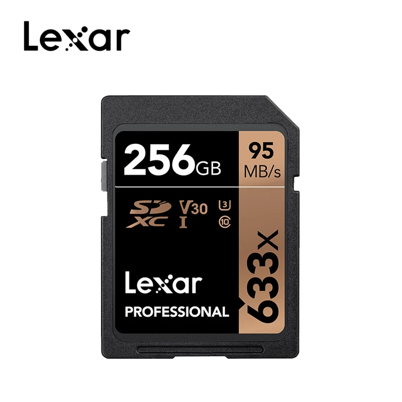 Оригинальная флеш карта Lexar 633x16 ГБ 64 SD 32 128 SDHC/SDXC U3 класс 10 256 памяти sd для DSLR HD