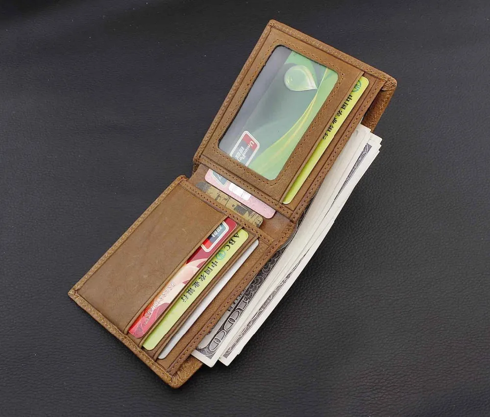 Винтажный стиль скорпион из натуральной кожи Двойные Бумажник для денег и карт