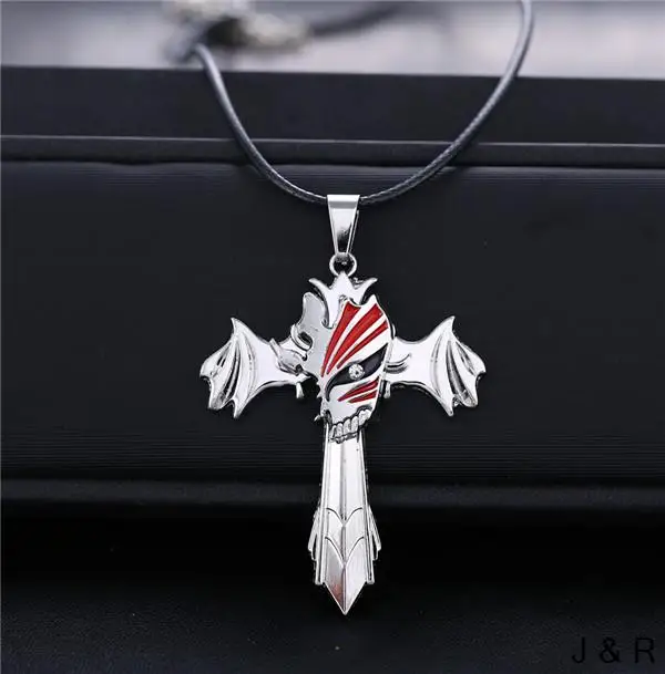 Горячая Аниме Bleach смерть маска логотип Вращающийся Крест модель кулон ожерелье