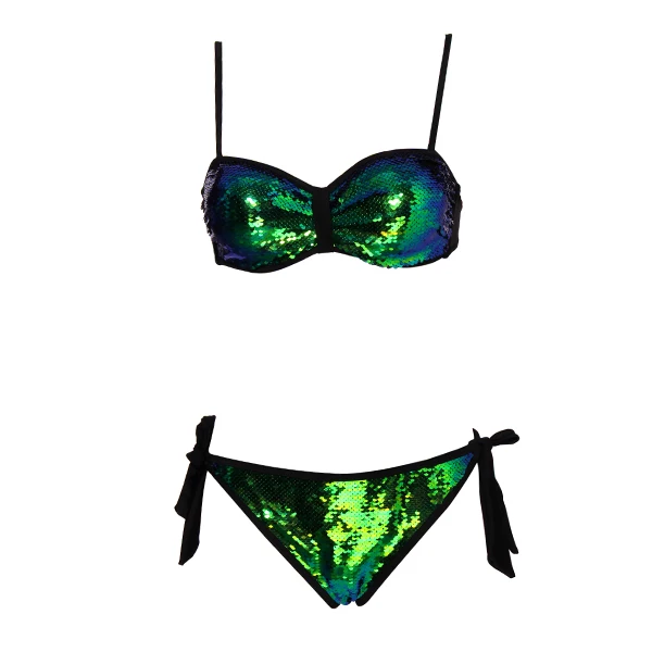 Andzhelika, сексуальное бикини с блестками, для женщин, пуш-ап, комплект бикини, бразильский купальник, низкая талия, купальник, пляжный купальник, бикини, AK19015 - Цвет: 19015-1