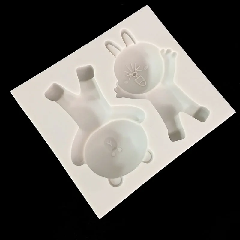 Minsunbak новейшая Sugarcraft Кролик силиконовая форма Медведь помадка для украшения