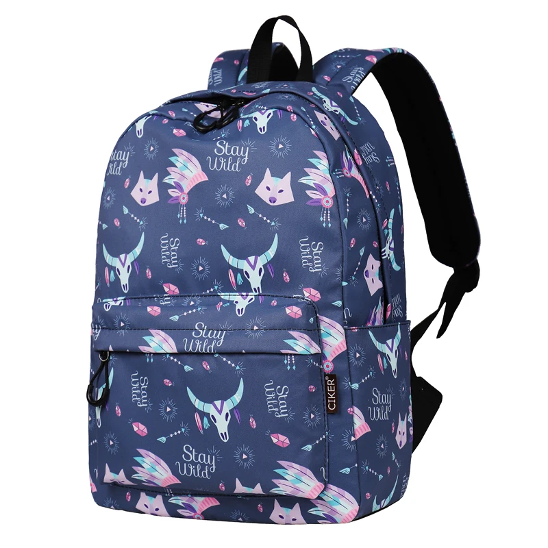 Рюкзак с буквенным принтом милый школьный рюкзак лисой для студентов