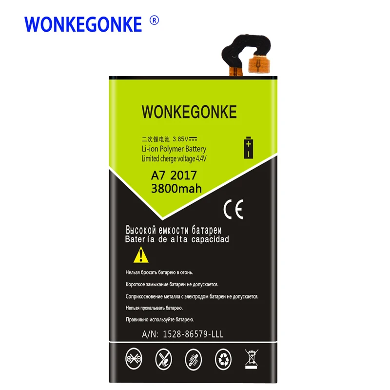 Аккумулятор WONKEGONKE EB BA720ABE для Samsung Galaxy A7 2017/SM A720 A720F A720S J7 Pro SM J730F/J7 2017|Аккумуляторы
